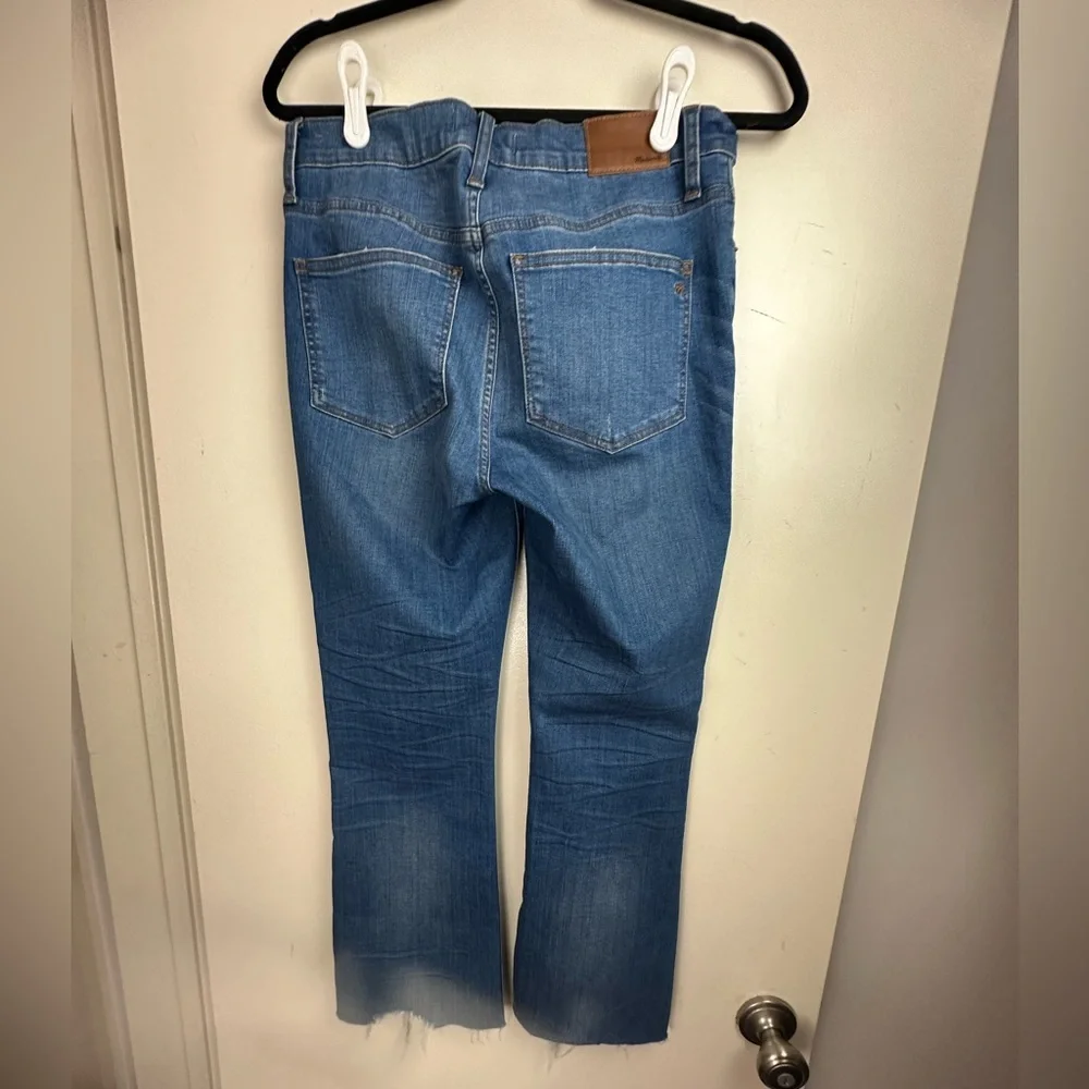 Madewell Button Fly Chewed Hem Kick Flare Cali Demi-Boot Jean in Bronson Wash 28